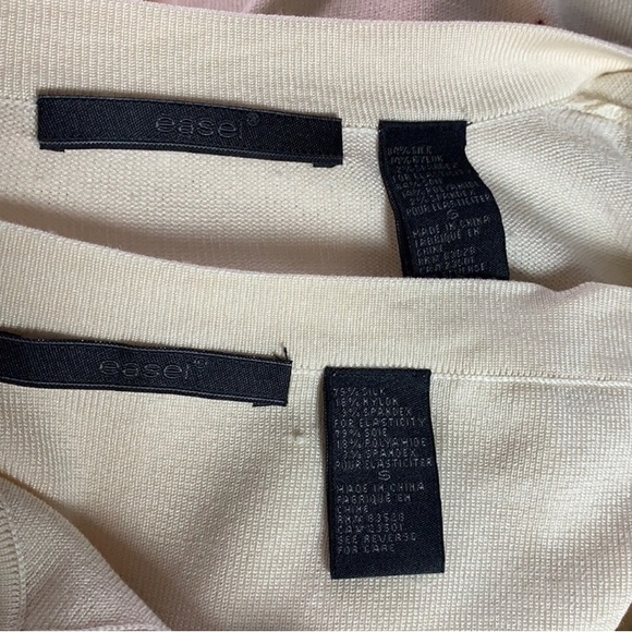 Easel cream floral sequinned cardigan with cream top size S - Picture 8 of 11